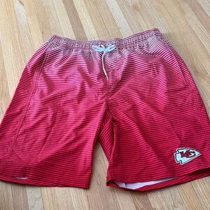 NFL Red and White KC  Swim Trunks